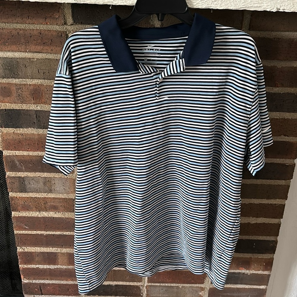 Men’s Nike Dri Fit Striped Golf Polo Style Golf‎ Shirt, Standard Fit, XXL
